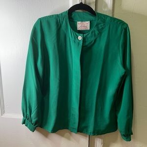 Long Sleeves Green Petite Dress Top